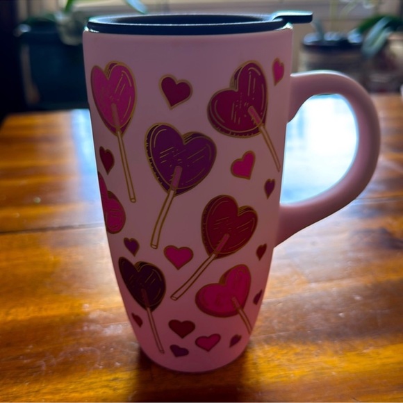 Lg coffee mug with lid NWOT 💗💗 - Picture 7 of 9